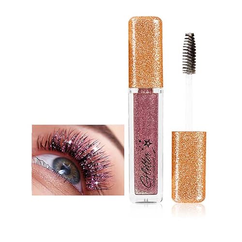 Plum Purple Glitter Mascara With Shimmering Micro-Glitter Spiral Brush For Even Application Voluminous Lengthening Lashes - Long-Lasting Sparkling Eye-Catching Effect For Parties Events Special