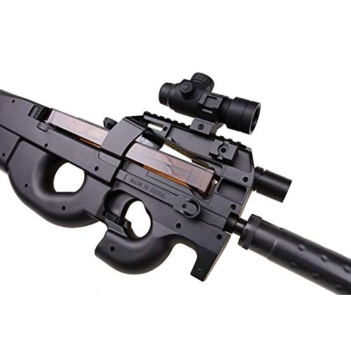 CyberGun Paquete Completo con Accesorios - Arma para Airsoft, Modelo WD90, 0,5 Julios, Color Negro, Modelo eléctrico, Disparo único o ráfagas