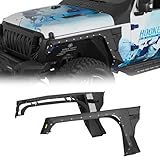 Hooke Road JL/JT Armor Style Front Fender Flares for 2018-2026 Jeep Wrangler JL & Gladiator JT 2/4 Door - Include LED Turn Signal Lights