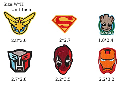 Decorative Patches, 20Pc Superhero Sew On Or Iron On Patches Applique For Jeans Jackets Clothing Pants Dress Shoes Hats Handbags Backpacks, Assorted Size Decorative Diy Patches #TOP3