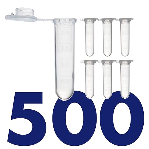 Image of Kashi Scientific 2mL Clear Snap-Cap Microcentrifuge Tube with Graduation, Lab Grade Polypropylene Plastic for Centrifuge [2mL, 500]