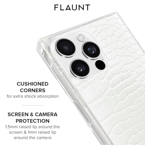 Flaunt Official Square iPhone 16 Pro Case - White Crocodile - image 7