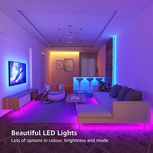 ليبرو شريط اضاءة LED بطول 5 متر، شرائط LED RGB قابلة للتعتيم مع جهاز تحكم عن ...