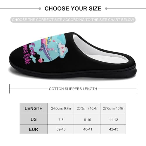 My First Airplane Ride Womens Cotton Slippers Warm House Shoes for Indoor Outdoor2
