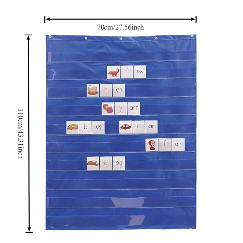 Outil pédagogique de gestion du temps : tableau de routine bleu à poches - 5