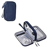 Yiasangly Electronic Organizer Bag, Waterproof Portable Travel Cable Storage Bag, Multifunctional Cord Storage Case for USB Drive, Dard Drive, Power Bank, Charger, Mouse, USB Cable, Headphones - Blue
