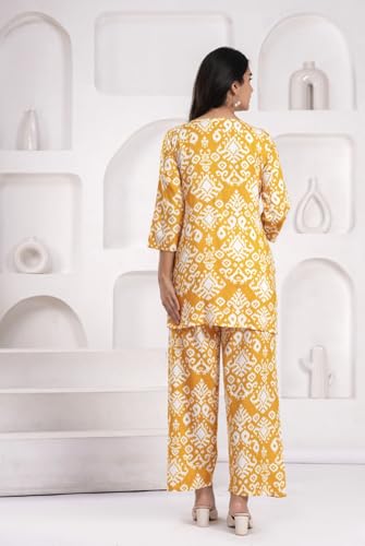 Image of YAZIA Women Cotton Lounge Wear Set - Printed Top & Pyjama Co-Ord Set | Soft Breathable Fabric | Daily, Nightwear & Home Wear | Small to 3XL