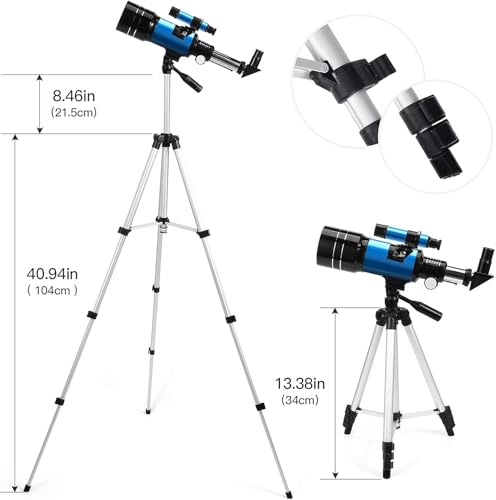 Telescope for Adults &Beginners,70mm Aperture 400mm AZ Mount with Adjustable Tripod and Fully Multi-