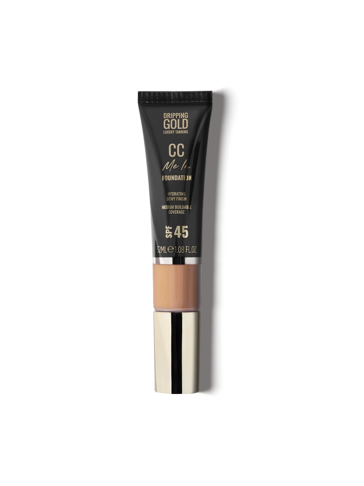 Dripping Gold CC Me In Golden – Full-Coverage CC Cream Foundation with SPF 45, Hydrating & Brightening Formula, Lightweight & Long-Lasting Makeup Base