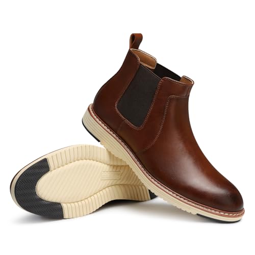 Mens Casual Chelsea Boots: Arch Support Comfortable Business Slip on Boot Dress Shoes3