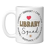 Leopard Library Squad Appreciation Week back to school Ceramic Mug, White