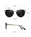 WELUK Fashion Polarized Rimless Cateye Sunglasses Oversized Color Tinted Black