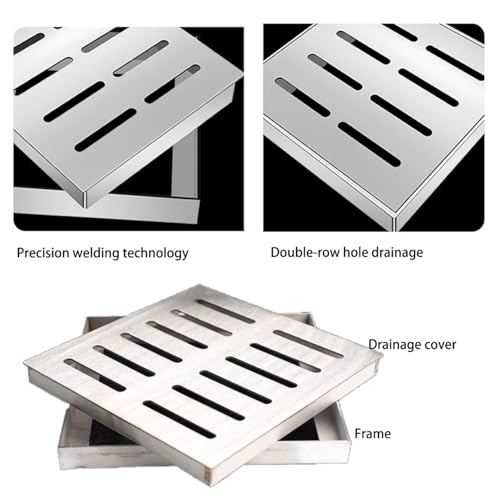 Plaque de drainage en acier inoxydable au design carré épuré pour aménagement extérieur - 4