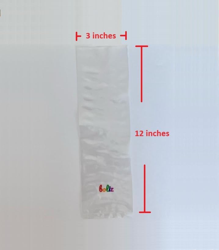 Miniatura 2 de Boliz Paquete de 200 bolsas para paletas de hielo congelados helado yogurt Fruit Candy Bolis Durofrio Charamuscas 3 x 12 pulgadas  viene con un