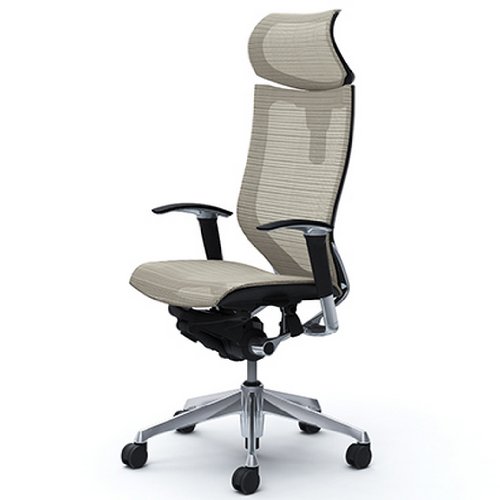 オカムラ オフィスチェア バロン 可動ヘッドレスト 可動肘 座メッシュ ホワイト CP81AR-FEH3