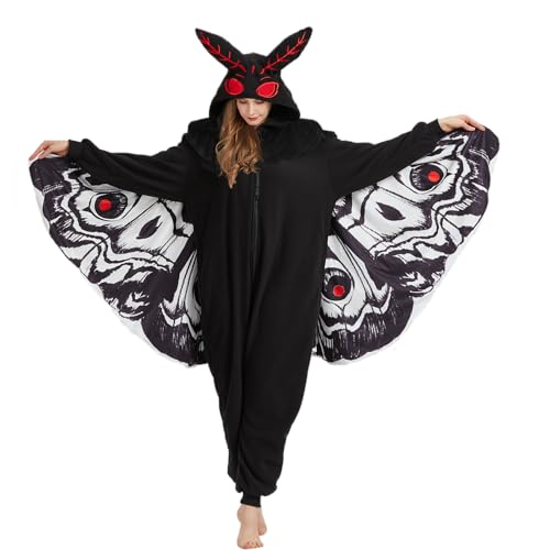 YUTCOTC Mothman Costume Mothman Onesie Pajamas Halloween Cosplay Unisex Party Costume