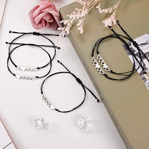 2/3/4/5 Pcs Sisters Best Friends Bracelet Friendship BFF Bestie Matching Heart Long Distance Bracelets Birthday Valentines Day Gifts for Women3