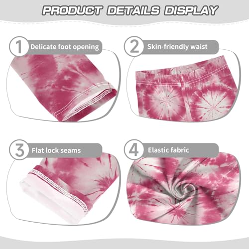 Boccsty Pink Tie Dye Girls Leggings Kids Yoga Pants Dance Active Tights 4T3