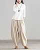 IXIMO Women's Casual Cotton Linen Baggy Pants with... #1