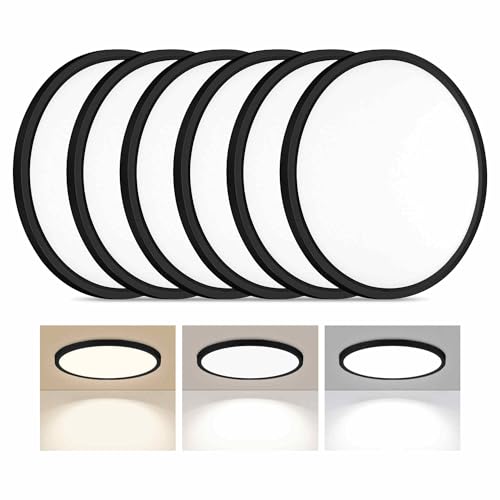 LUMLLSAJI 6 Pack LED Flush Mount Ceiling Light, 24W Ultra