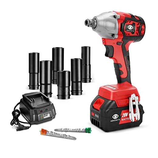 20V 2 In 1 Brushless Impact Wrench Cordless Drill Set with 4.0 Ah Battery Delivers 300 Ft-lbs Torque 2900 RPM, Impact Gun with 6 Pcs Drive Impact Sockets & 2 Pcs Screwdriver Bits