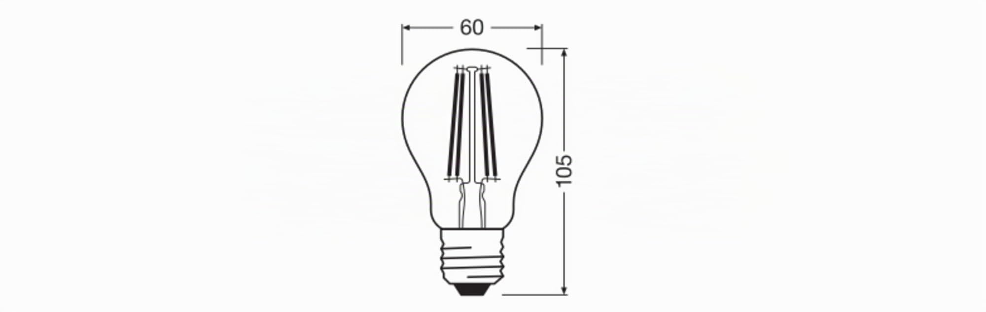Osram LED-Lampe Superstar Kolbenform A 60 DIM 5,9W Klar E27