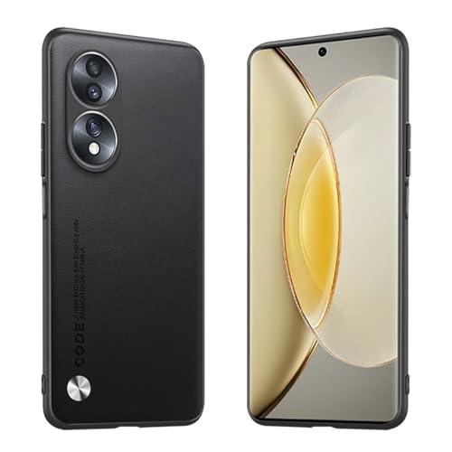 Longstong Funda para el Honor 70 5G (6.67') Carcasa de Cuero Metálico de la Serie Code - Negro