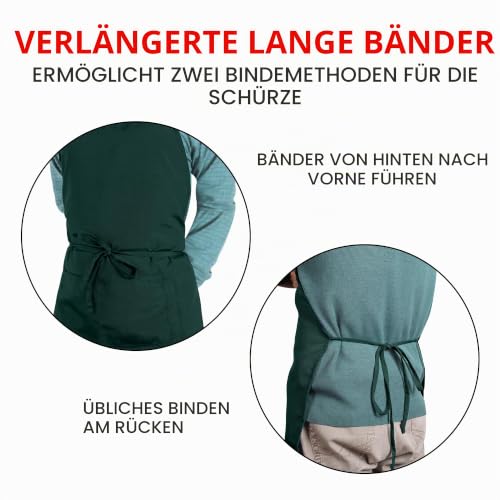 Utopia Kitchen 2er Pack Unisex Grillschürze mit geräumigen Taschen Verstellbare Latzschürzen für Männer und Frauen ideal für Köche Kochen… – Ansicht 6