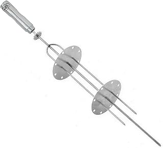 Kit Carrossel de Espetinhos + Espeto Tridente Giratório 65cm Inox para churrasqueiras Artinoxgrill