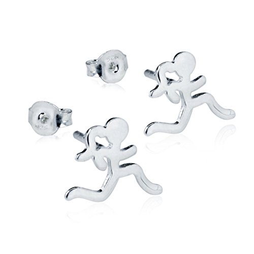 Gone For a Run Mini Running Stick Runner Post Earrings | Running Jewelry | Sterling Silver