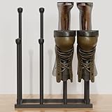 Tigerden 22.5 Inches Free Standing Shoe Racks, Tall Black Metal Boot Rack Organizer for 4 Pairs, Knee-High Boot Storage Shelf for Closet, Bedroom, Entryway, Hallway, Black