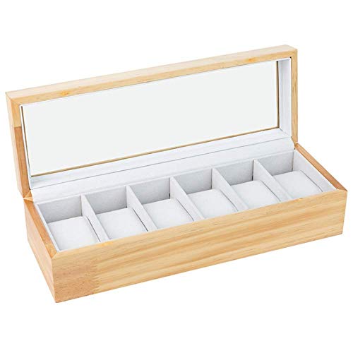 Boîte de présentation pour montres bijoux avec rangement en pin naturel 9 cm