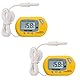 Fasizi Digitales Aquarium-Thermometer, LCD-Display, 2 Stück, Gelb