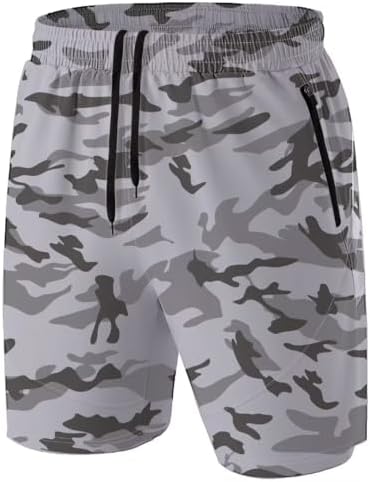 HMIYA Sporthose Herren Kurz mit Reißverschlusstasche | Atmungsaktiv Sport Shorts mit Reißverschluss,Leichte Kurze Hose Schnelltrocknend,Ideal für Laufen,Fitness und Freizeit