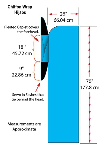 Middle Eastern Mall Chiffon Wrap Hijab Headscarf with Caplet & Sashes Tieback2