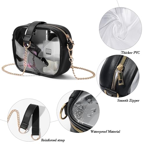 Image of TOBVZOO Clear Bag Stadium Approved, Crossbody Transparent Bag for Concerts Sports Events, Purses for Men & Women