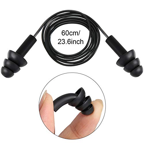 30 Pairs Or 60 Pairs Corded Ear Plugs Silicone Waterproof Ear Plugs With Cords For Sleeping Snoring Swimming Shooting, Reusable Ear Plugs Noise Cancelling And Hearing Protection (30) #TOP1