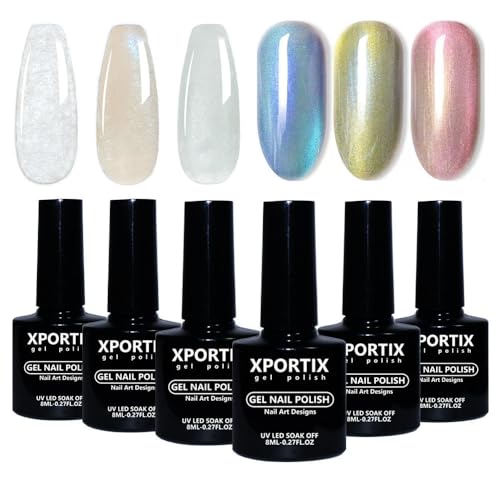 Set de 6 esmaltes en gel magnéticos ojos de gato miniatura 1