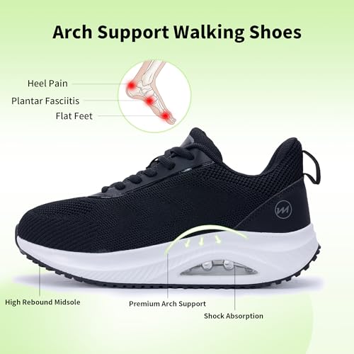 Image of RomenSi Womens Arch Support Walking Shoes Orthotic Fashion Sneakers Tennis Shoes for Plantar Fasciitis Pain Relief US 5.5-11