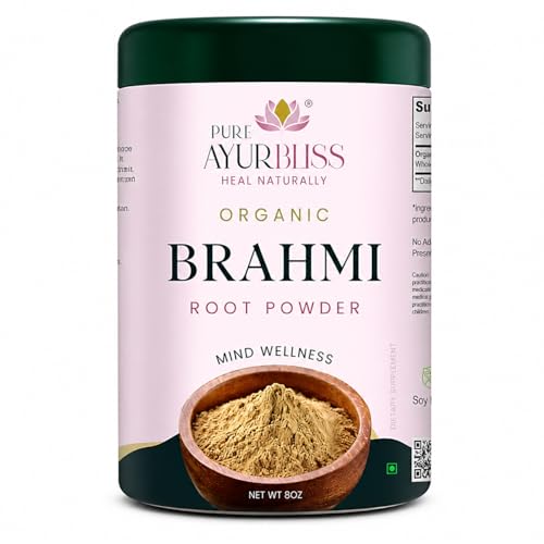 PureAyurbliss 100% Organic Brahmi Powder 8oz
