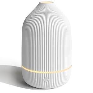 SALUBRITO Essential Oil Diffuser, 100ml Ultrasonic Aroma Diffuser for Essential Oil with Auto Shut-Off, 7 Colour LED Lights, Cool Mist Humidifier for Home, Office, Bedroom, White