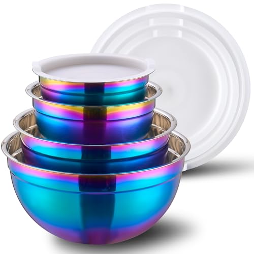 Set de 4 tazones mezcladores de acero inoxidable Rainbow