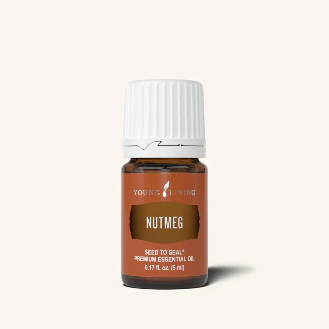Young Living Nutmeg Essential Oil, 5 ml, 100% Pure Myristica Fragrans, Warm Spicy Aroma for Diffusion and Topical Use