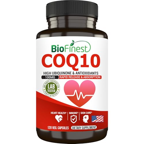 BioFinest CoQ10 100mg Supplement Softgel 120 Count Rapid Absorption Immune Heart Energy Support Antioxidant