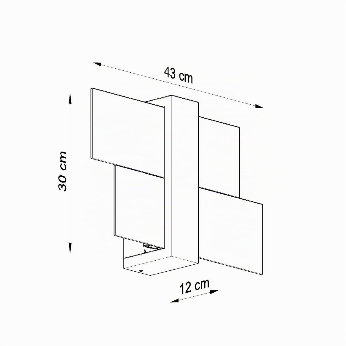 SOLLUX lighting Feniks 1 Lampada da parete | Elegante alloggiamento in legno + combinazione di paralume in vetro | Lampadina E27 sostituibile, 1 x 60 W | Legno naturale, 43 x 12 x 30 cm