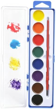 Watercolor Paint Set - 8 Color Solid Half Pan Plasticz Case Kit — view 8