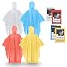 SaphiRose 4 Packs Thick Disposable Ponchos Family Emergency Raincoats for Adults Men Women