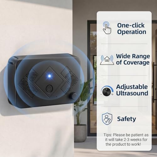 Image of 2026 Upgraded Bat Fortress Mini Repeller Indoor Deterrent Adjustable Ultrasonic Bat Repellent Devices Outdoor Battery Operated Bat Repeller, Friendly to Human & Pet (4Pack)