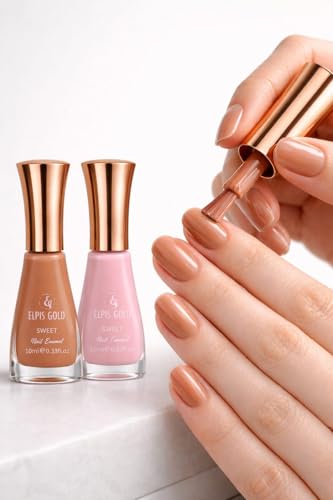 Image of Modena BeautyNail Paint Combo Pack of 2 | Quick Dry | Long Lasting | Glossy Finish (Brown Pink Combo)