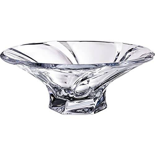 Bohemian Crystal 12'' Diameter 'Mozart' Candy/Fruit Bowl, Decorative Hand-crafted Glass Bowl, EA